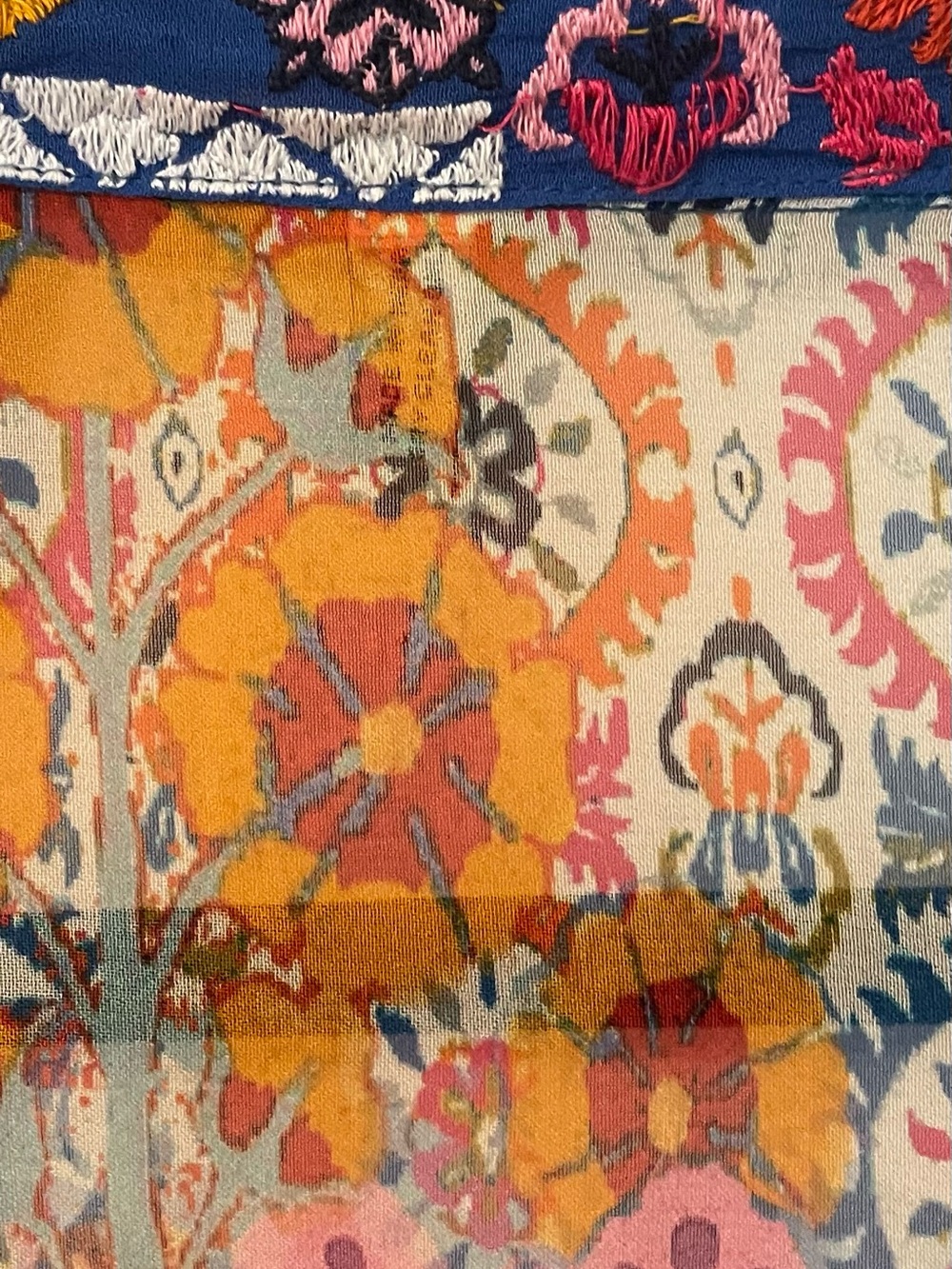 Colorful Bohemian Silk Shawl Top One Size - Picture 8 of 10